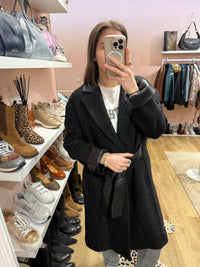 Manteau noir Georges Rech T.42 cuir