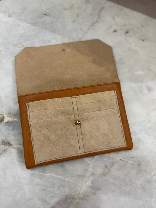 Porte monnaie dore cuir