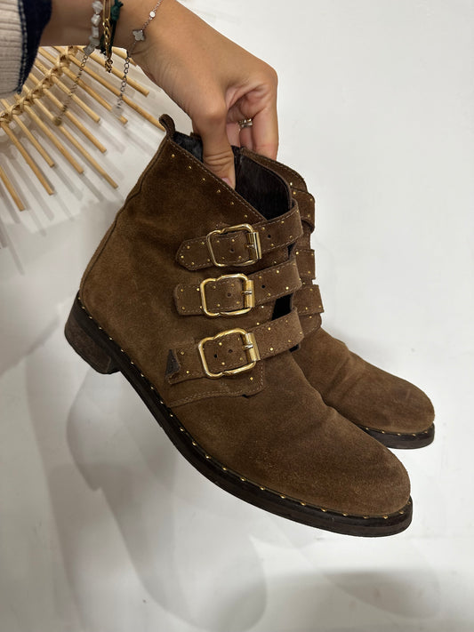 Bottines camel minelli daim cuir T.39