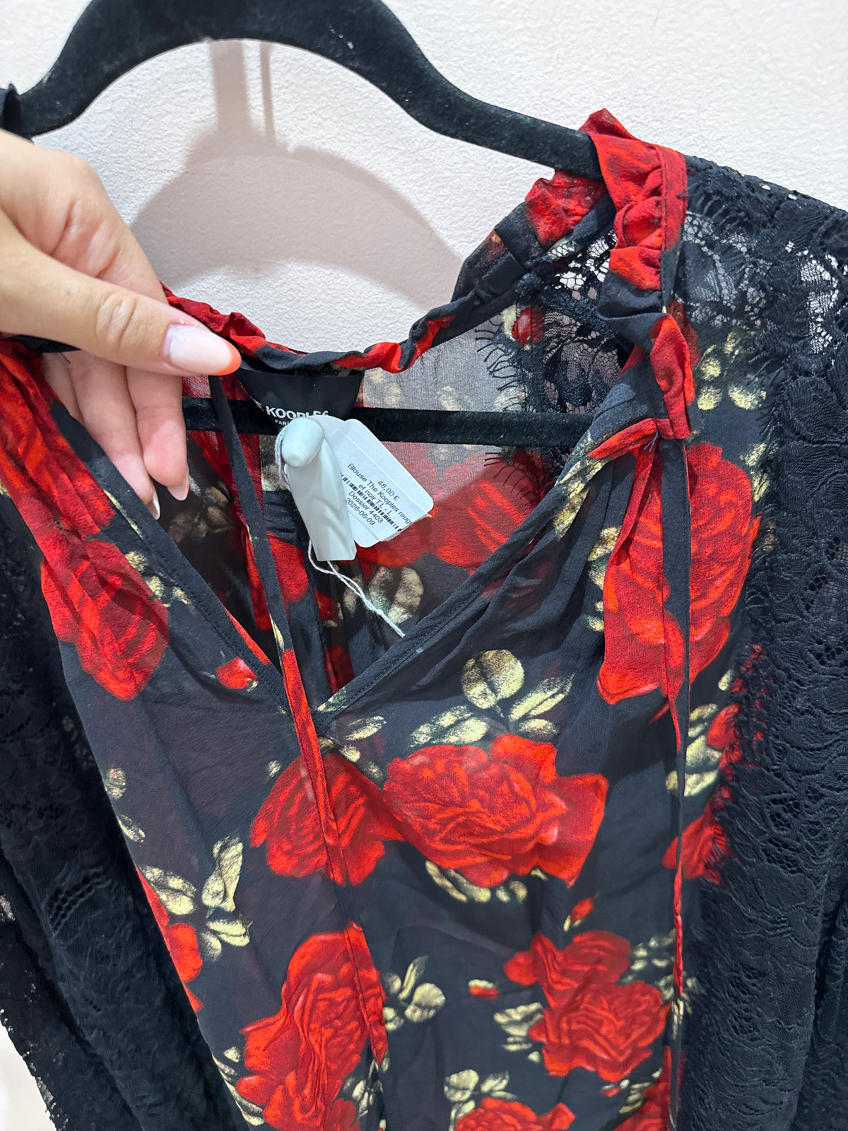 Blouse The Kooples rouge et noir T.L