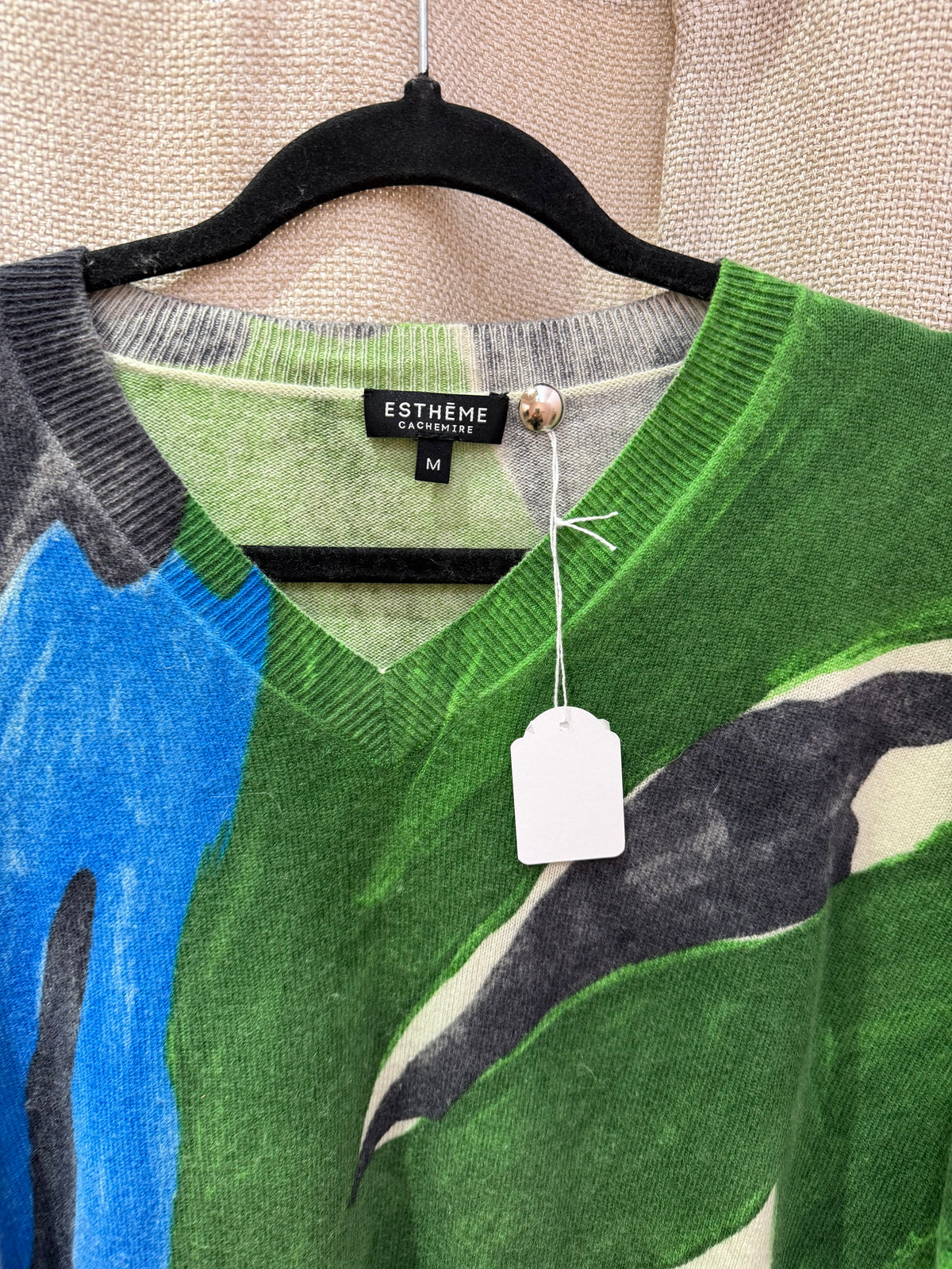 Pull vert 100 % cachemire - Esthème - T.L 10/09