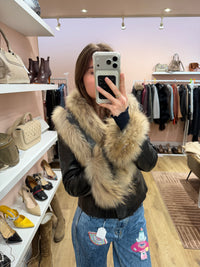 Veste en cuir fourrure T.36 Rizal 19/09