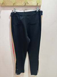 Pantalon noir Maje bandes rouges - noir, bandes rouges - T.S