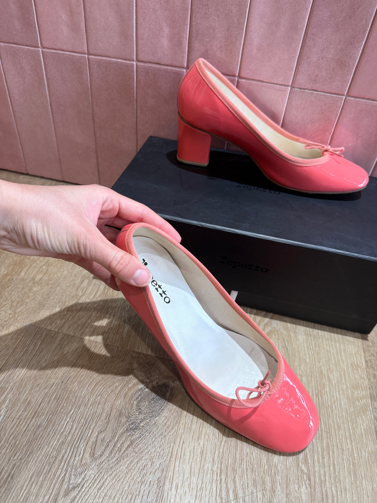 Ballerines rose vernis Repetto t.38 07/06