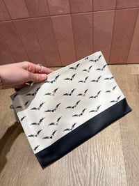 Pochette beige grande Longchamp cuir