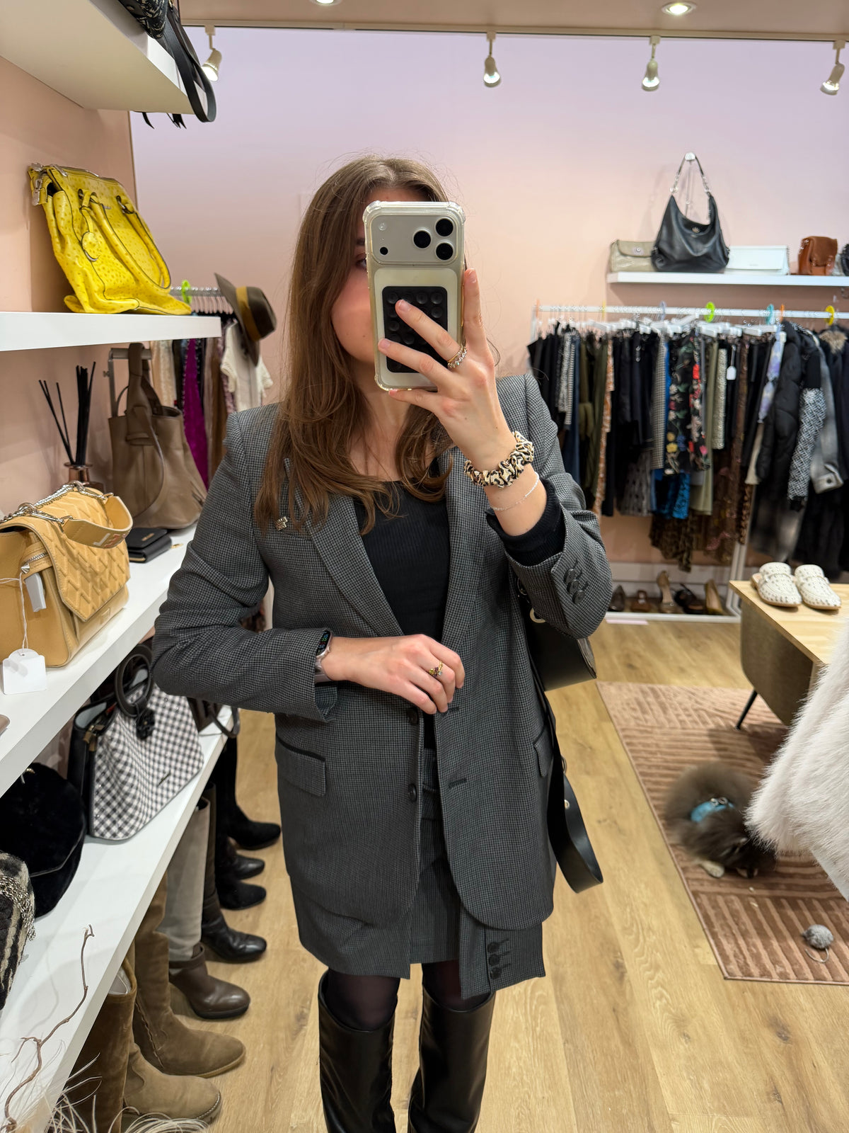 Blazer gris pied-de-poule — IKKS T.38 21/10