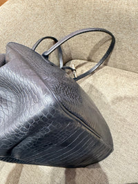 Sac cabas Longchamp noir effet croco 10/10
