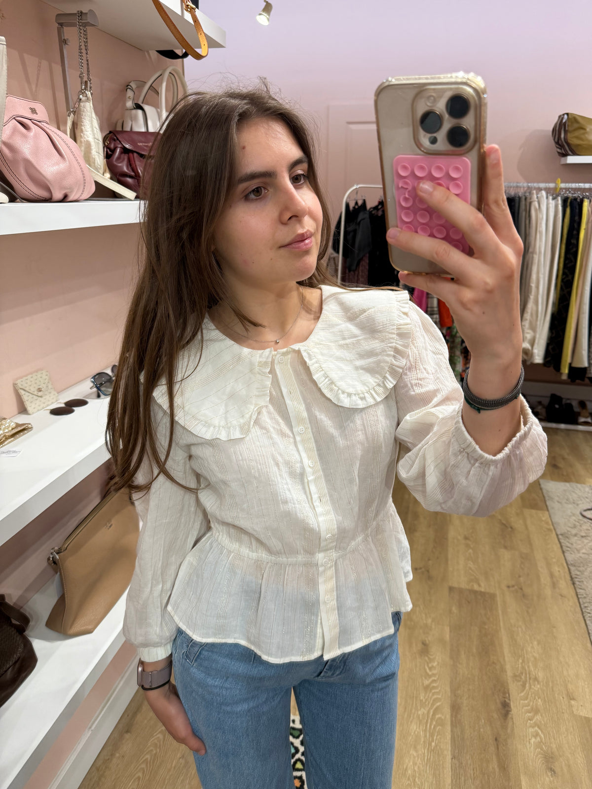 ba&sh Blouse Blanche, doré T.XS 01/07