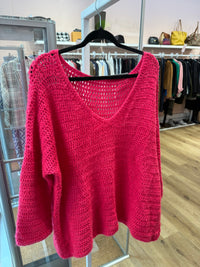 Pull Rose maille Sans marque TU