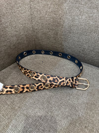 Ceinture léopard noir et doré T.90