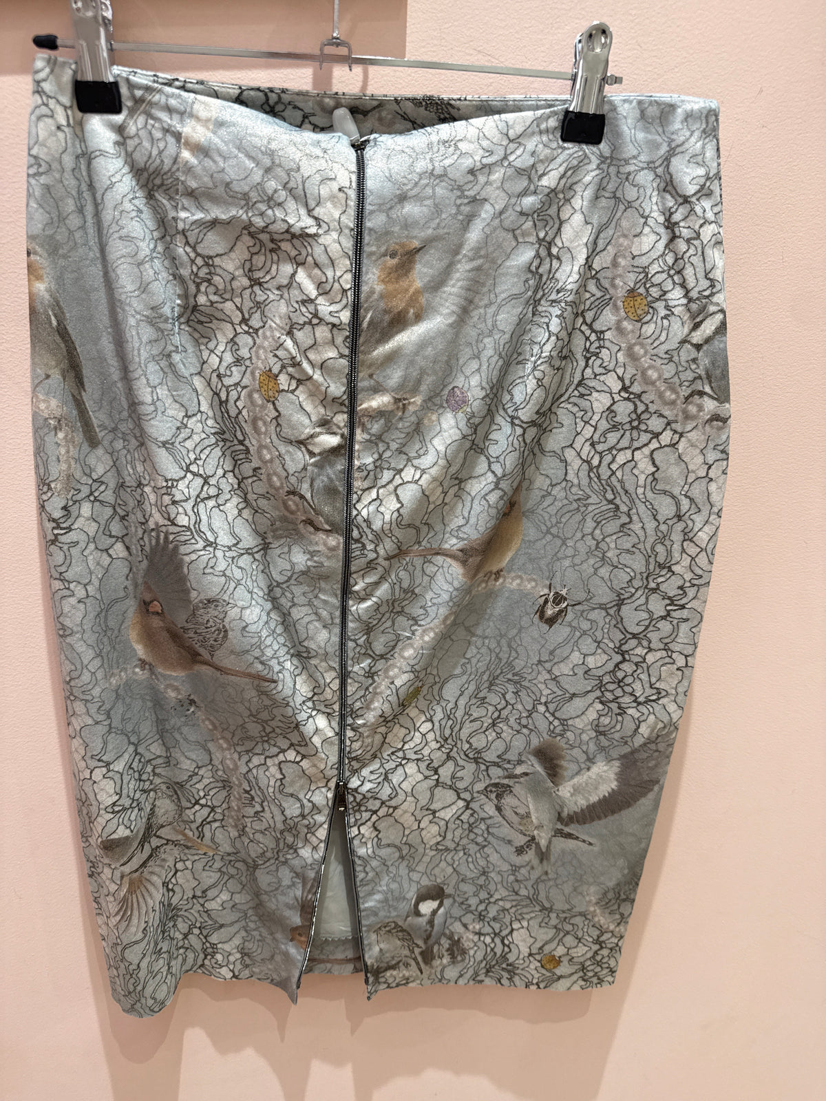 Marc Cain Jupe satin bleu gris T.L