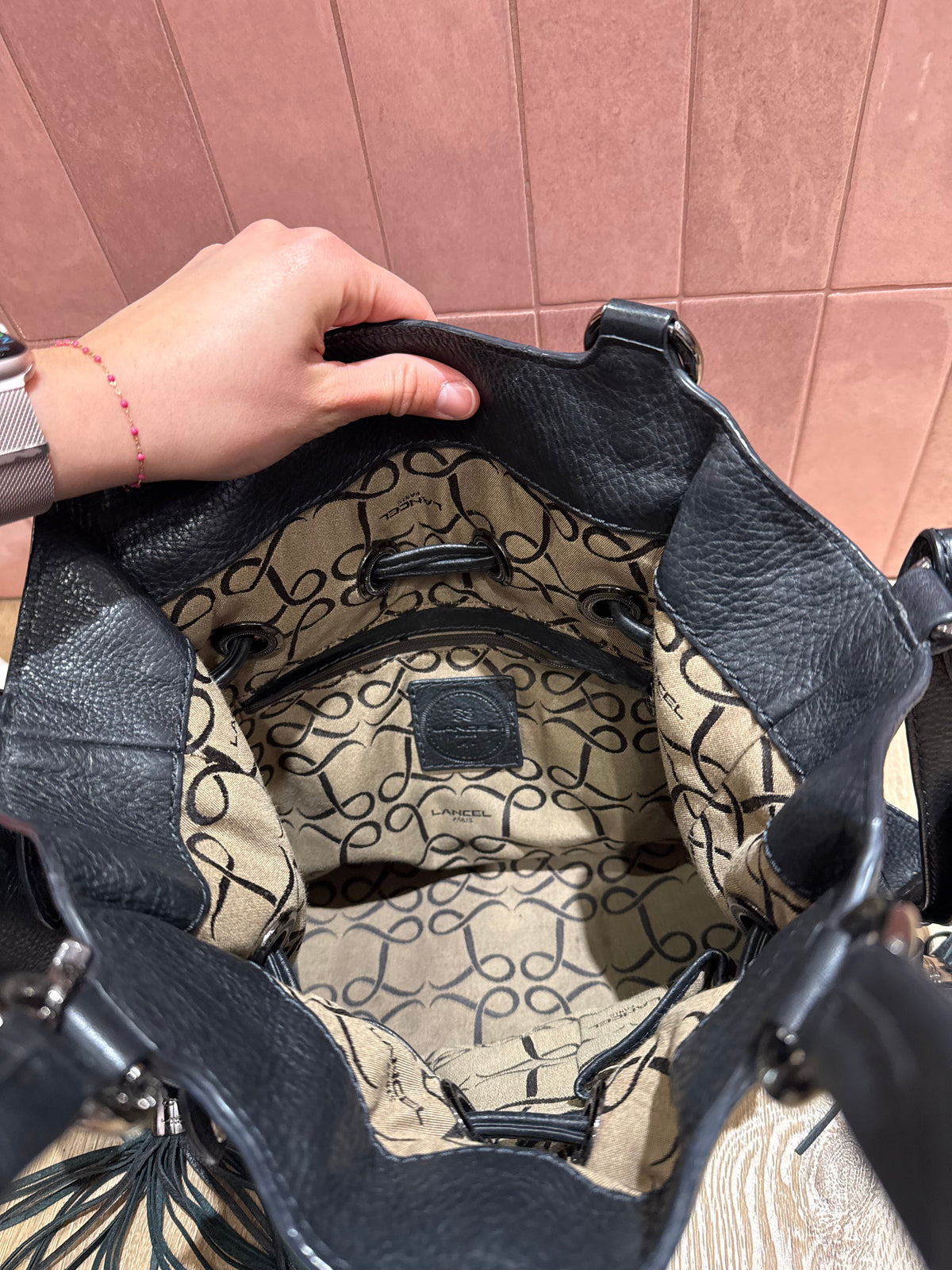 Sac lancel noir en cuir