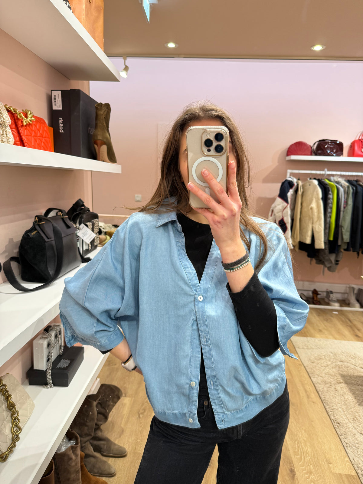 Chemise courte jean Yaya T.40