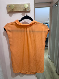 Massimo Dutti Top orange soie T.M