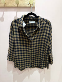 Chemise indi & cold À carreaux marron et marine T.M - Chemise