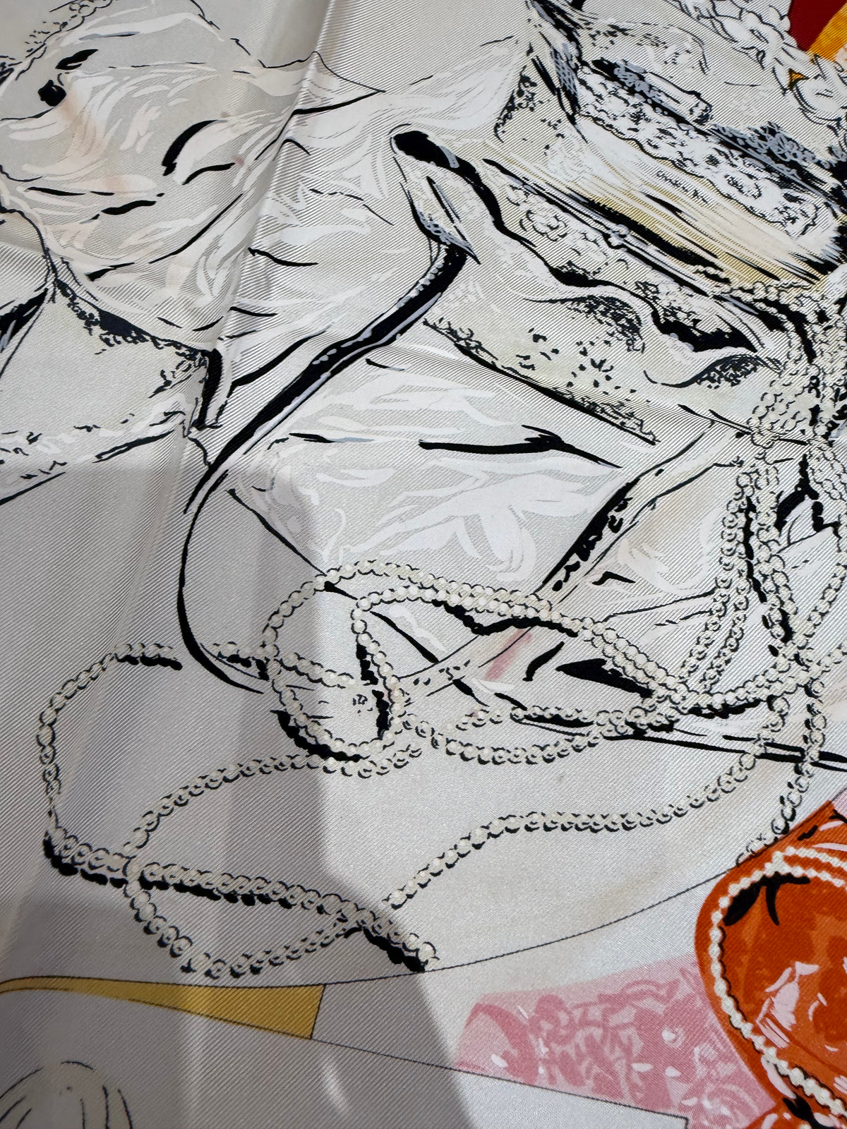 Foulard rose et beige Christian Dior