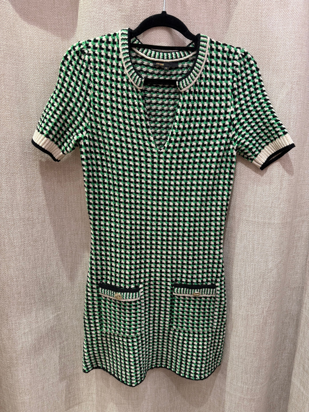 robe blanche et verte maje t.36