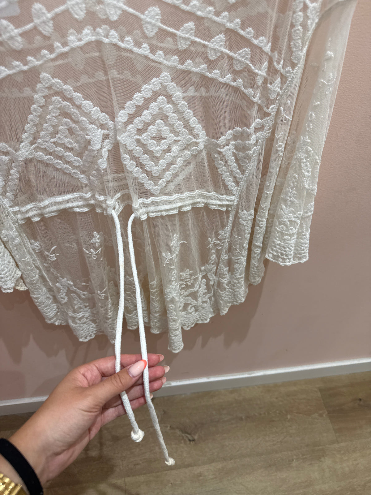 Robe transparente dentelle Blanche T.TU