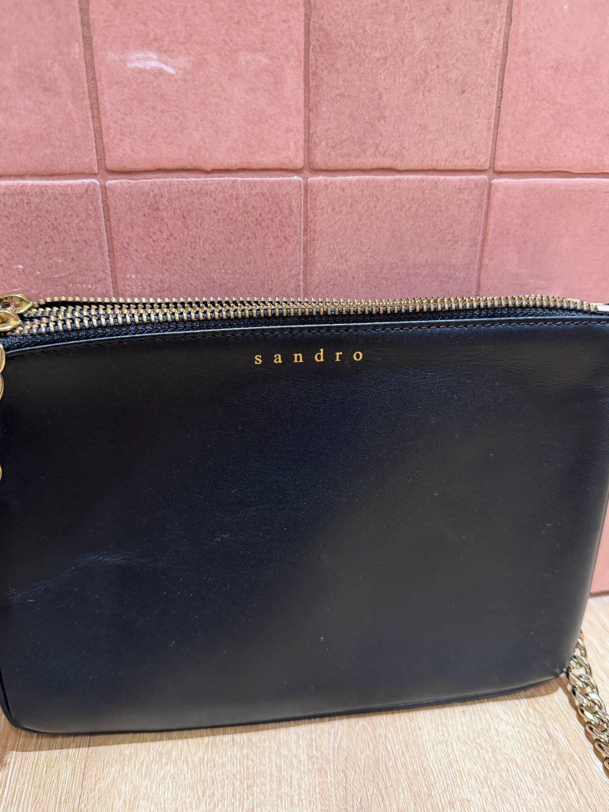 sac noir Sandro 29/09 cuir