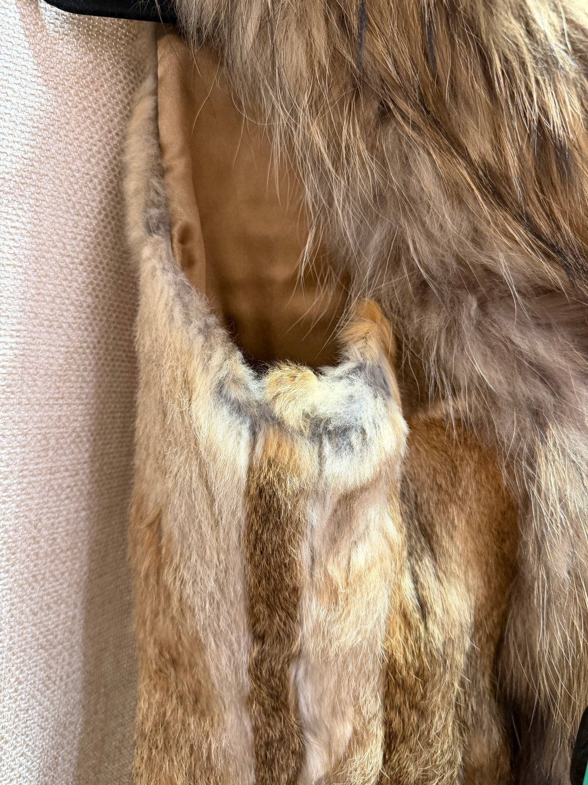 Veste sans manches beige en lapin et raton - T.M/L 30/09