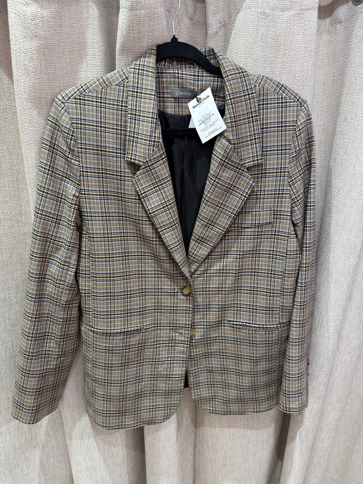 Blazer beige et bleu carreaux Geisha T.M