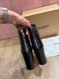 Bottines noires brillantes pointues Zadig & Voltaire - T.37 07/10