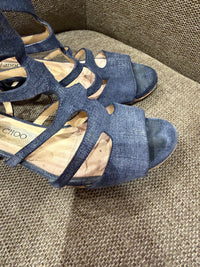 Jimmy Choo - Sandales bleues en jean - T.36,5 01/09