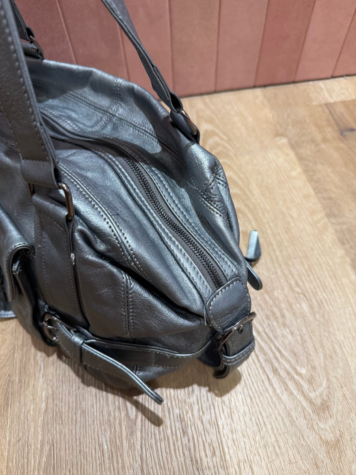 Sac maison123 cuir argenté