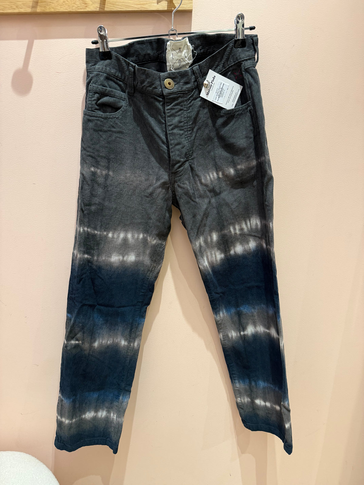 Love Pantalon Velours kaki bleu T.36