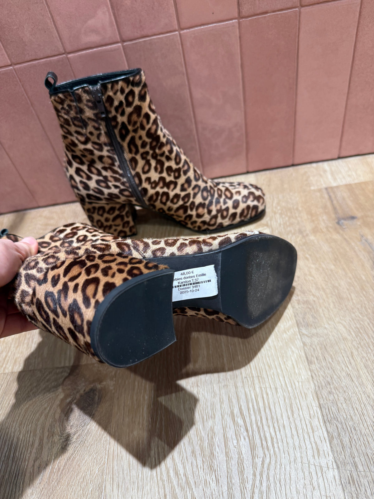 Bottines beige et marron Kennel T.37