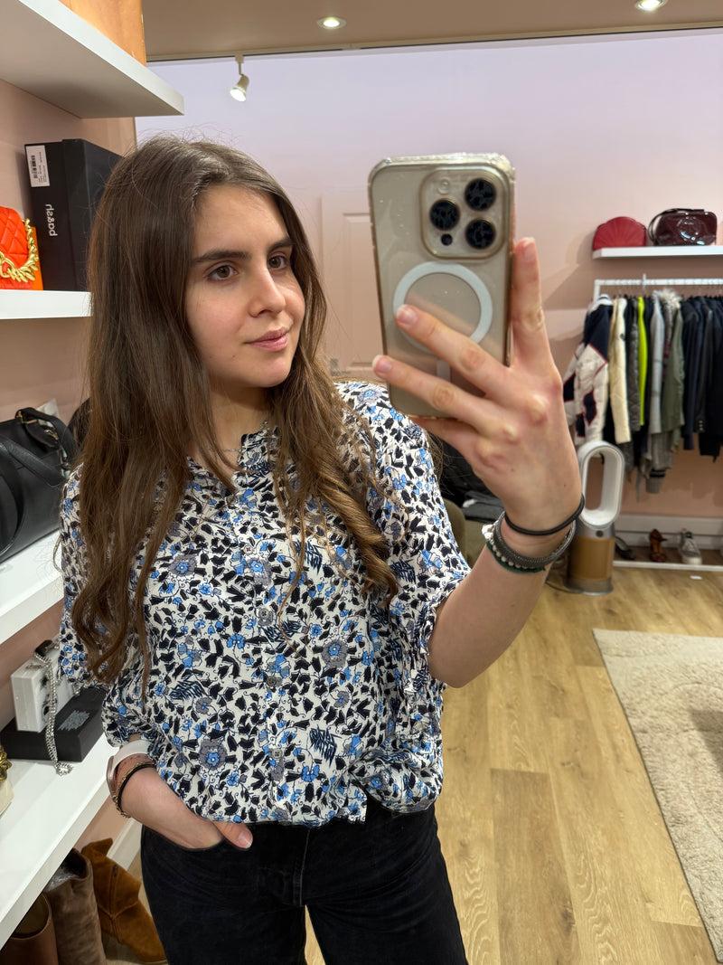 Blouse bleue & noire Zadig & Voltaire