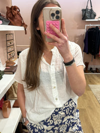 Blouse MC Sans marque Blanche fine côté lac T.M