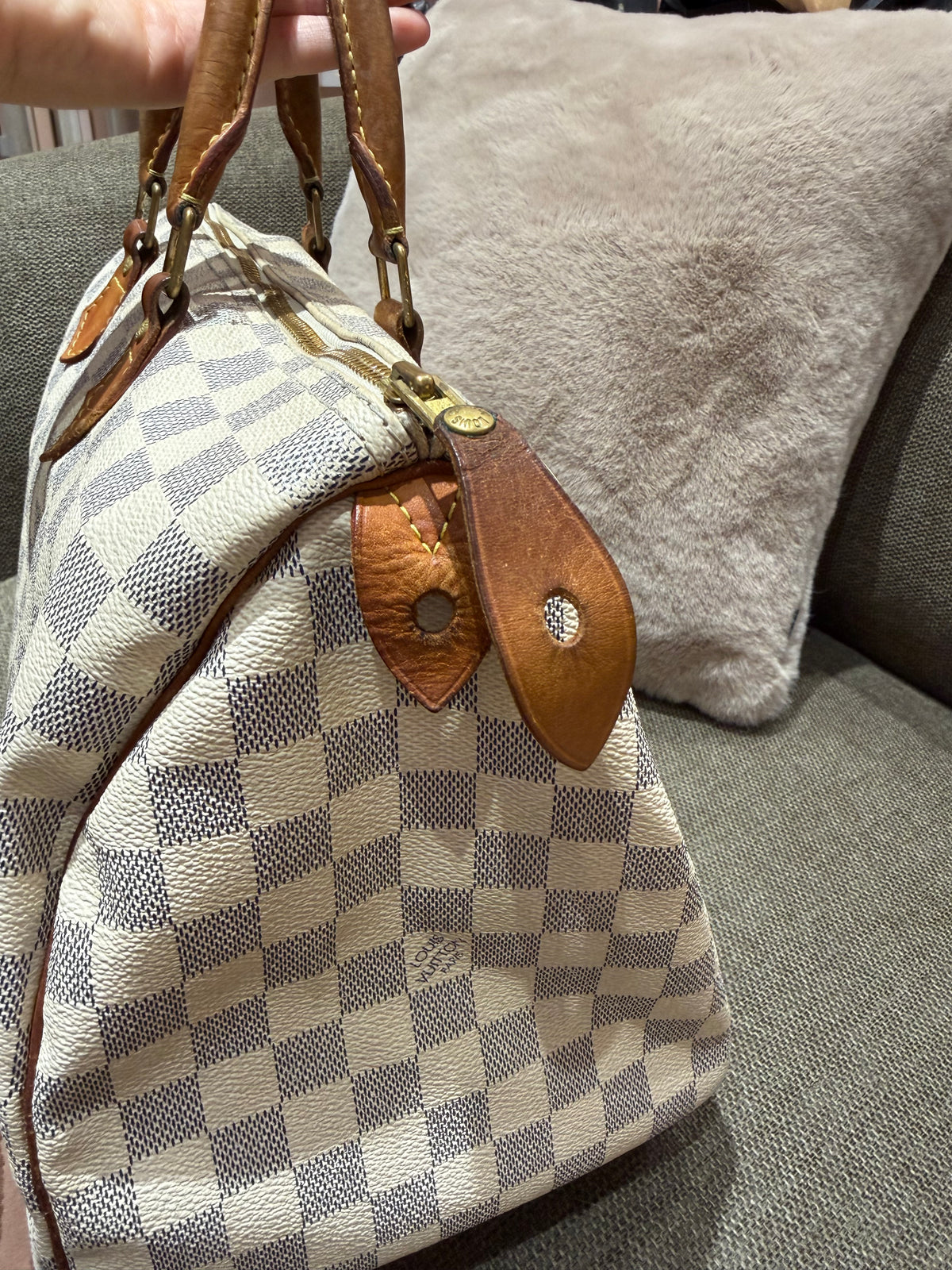 Sac speedy Louis Vuitton 35  18/08 damier azur