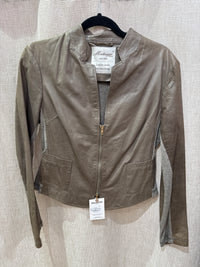 Veste cuir taupe Montereggi T.38