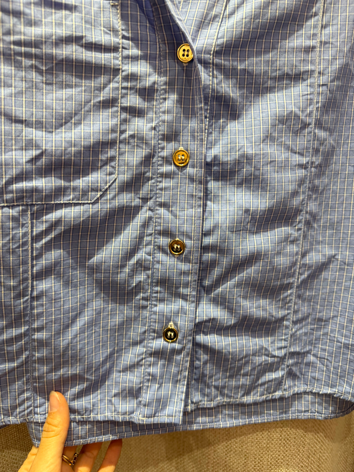 Chemise courte bleue à carreaux Sandro T.S 20/09