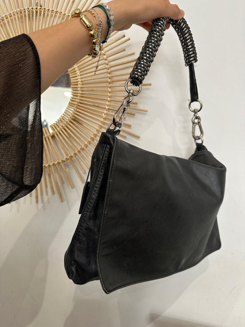 Sac noir cuir Zara