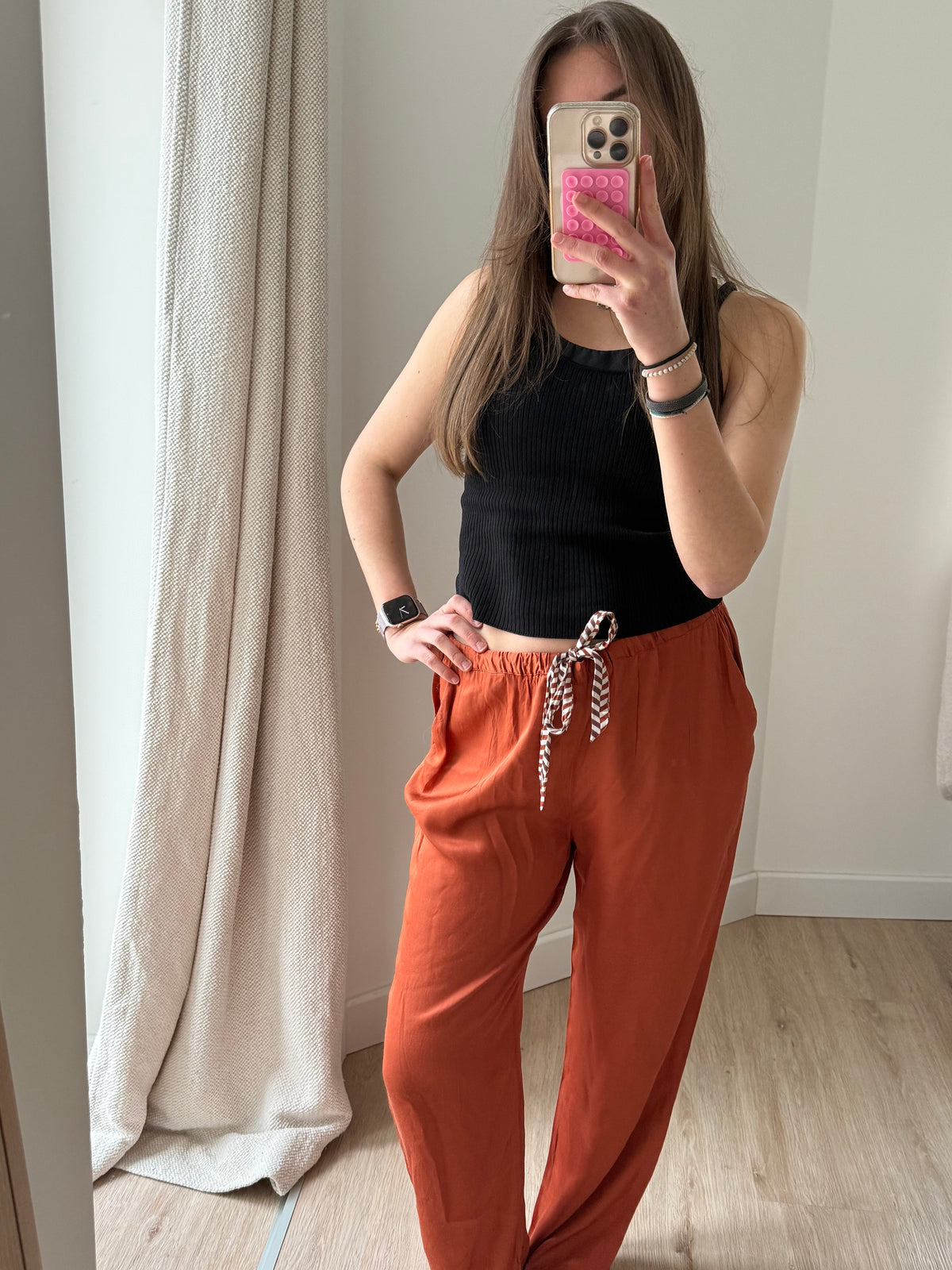 Pantalon ME369 satin orange T.M