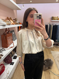 Sessùn Top beige en satin T.M 24/07