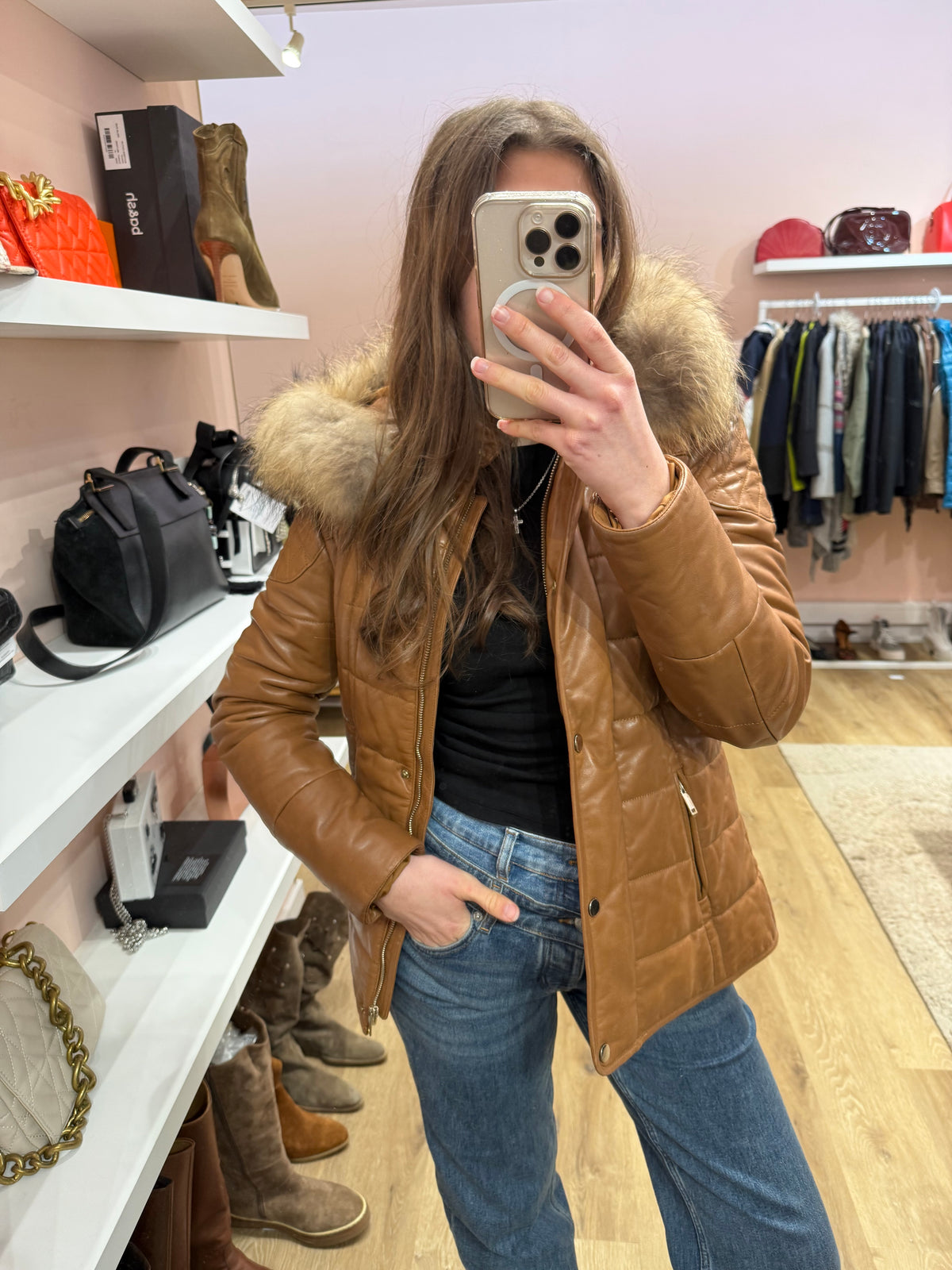 One Step - Camel - T36 - Doudoune cuir