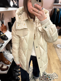 Doudoune beige bi-matière T.S Weill