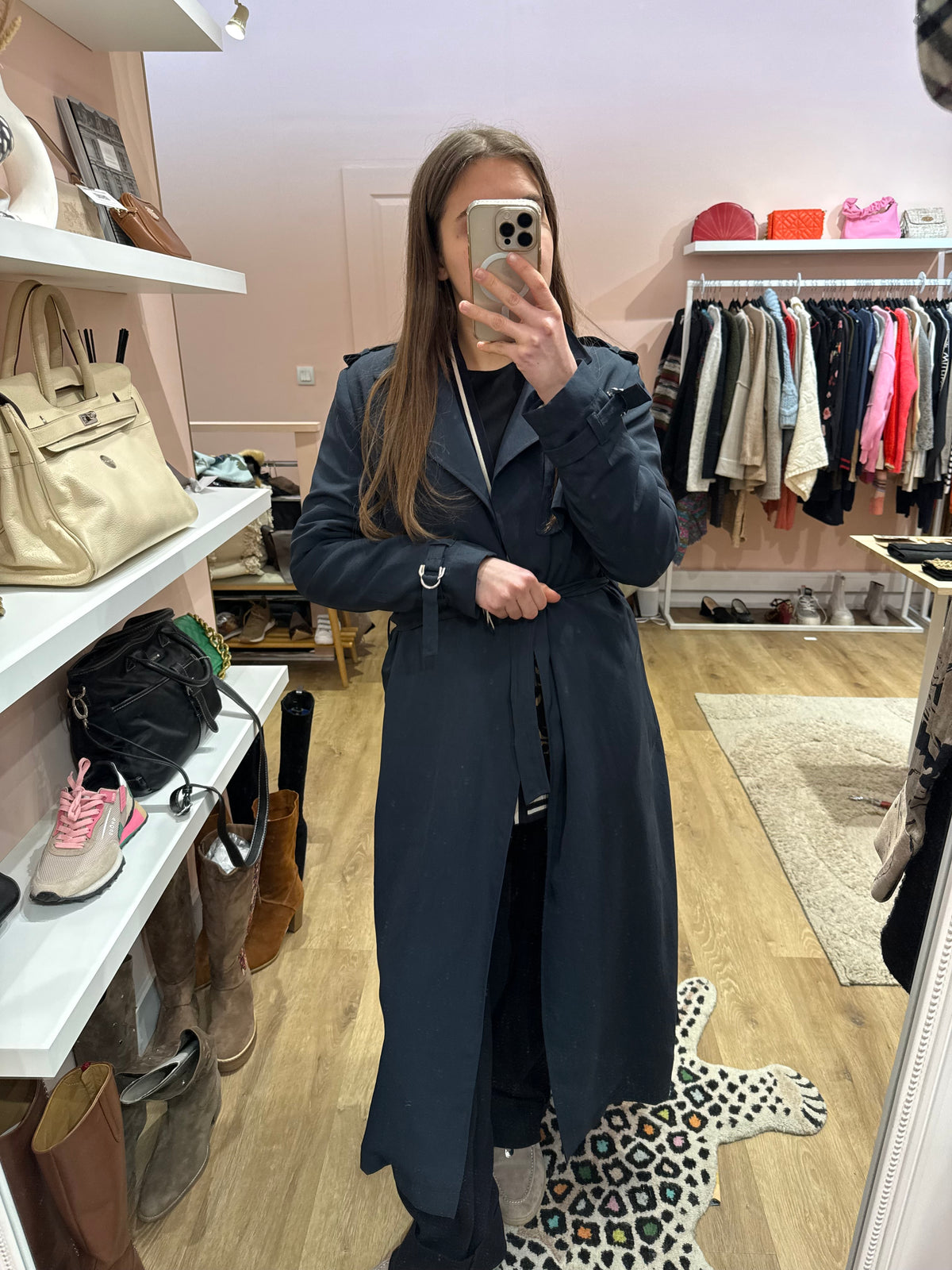 Trench bleu marine Maje T.S/m