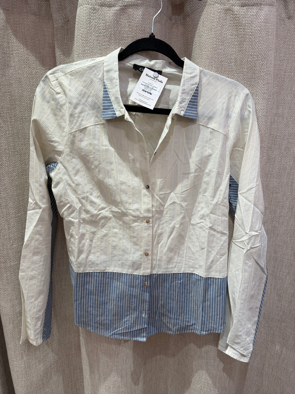 Chemise blanche et bleue Cotelac — T.M