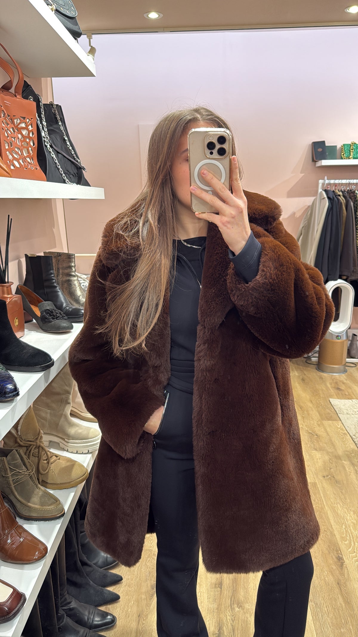 Manteau marron fausse fourrure The Kooples T.M/L