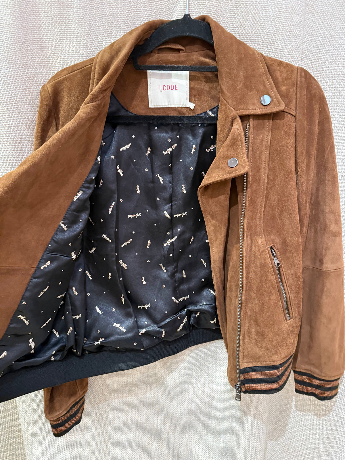 Veste en cuir I.Code chocolat T.36