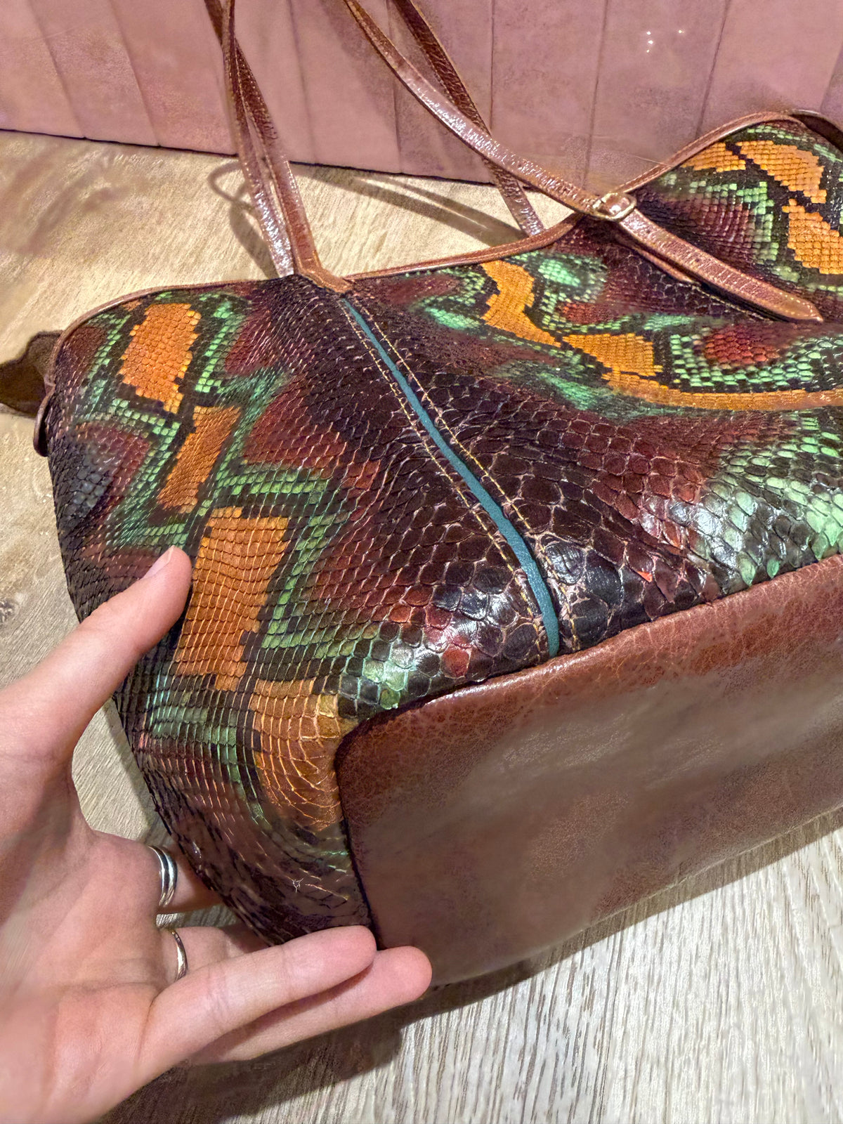 Sac Claris Virot Vert cuir 04/06