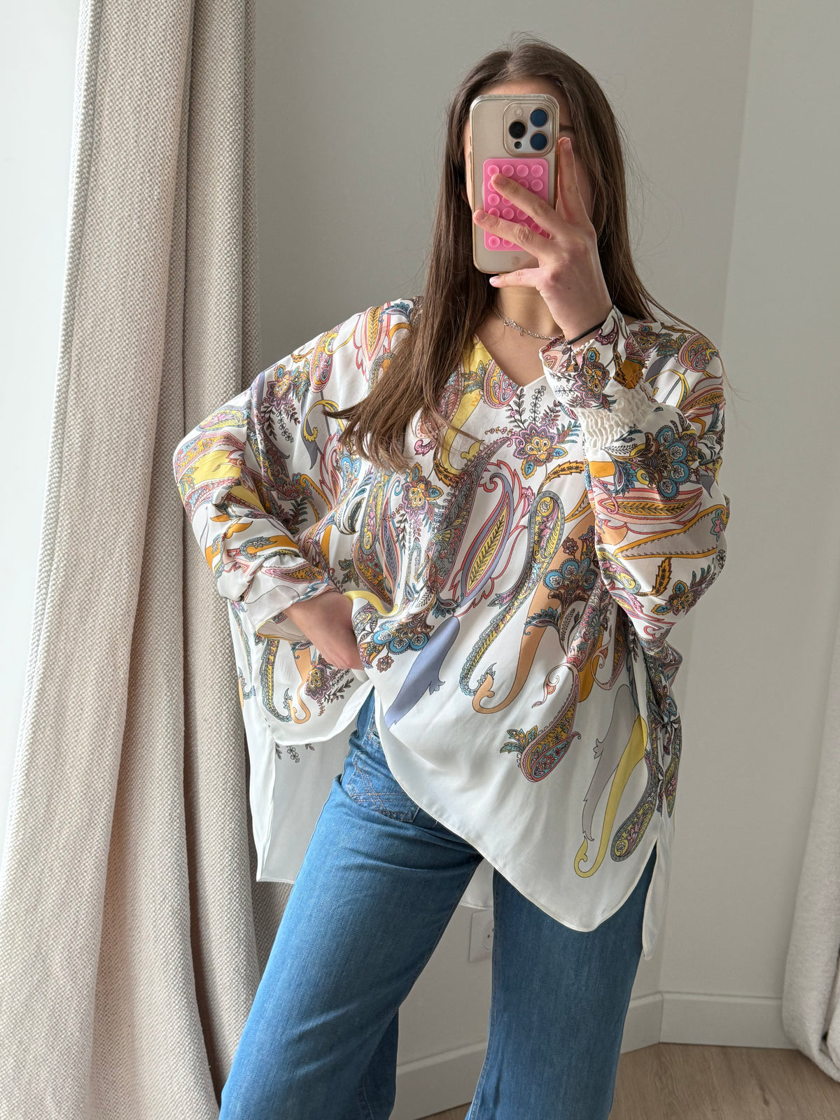 Blouse en soie IVI blanche T.L