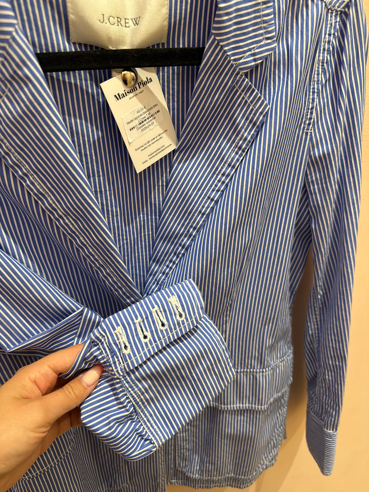 Veste rayures blanches bleu J.Crew T.M