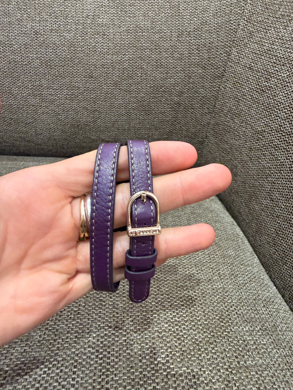 Bracelet en cuir le tanneur violet 13/06