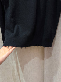 Zadig & Voltaire - Pull noir col rond, inscription rose Love - T.XS 11/09