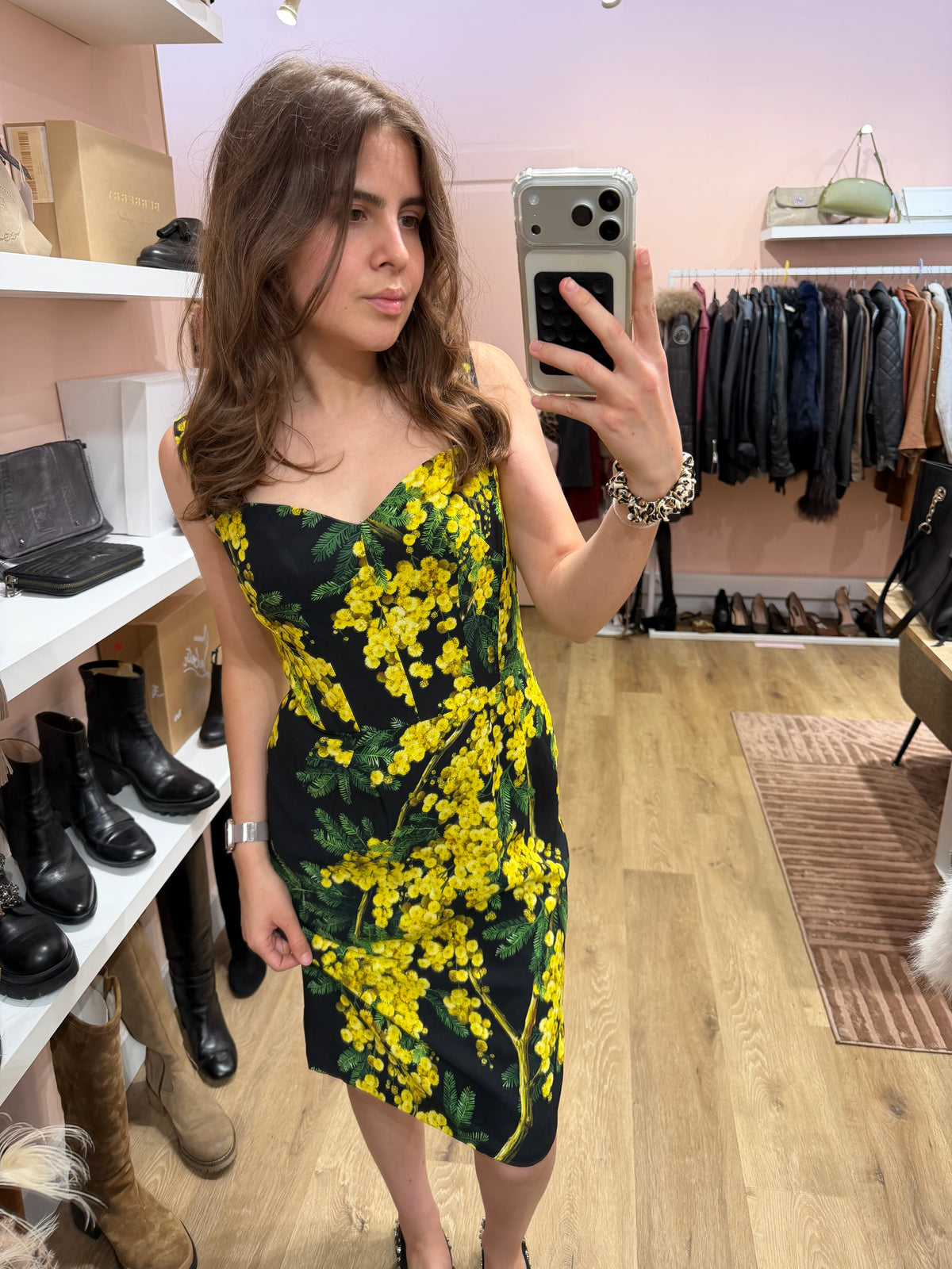 Dolce & Gabbana - Robe noire et jaune - T.38 01/10
